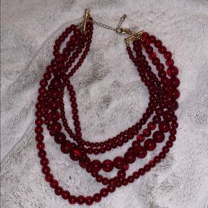 Red statement necklace